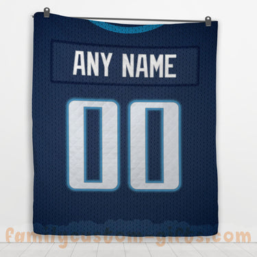 Custom Premium Quilt Blanket Tennessee Jersey American Football Personalized Quilt Gifts for Her & Him